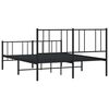 vidaXL Cadre de lit métal sans matelas avec pied de lit noir 135x190cm