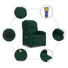 vidaXL Fauteuil inclinable de massage &eacute;lectrique vert fonc&eacute; velours