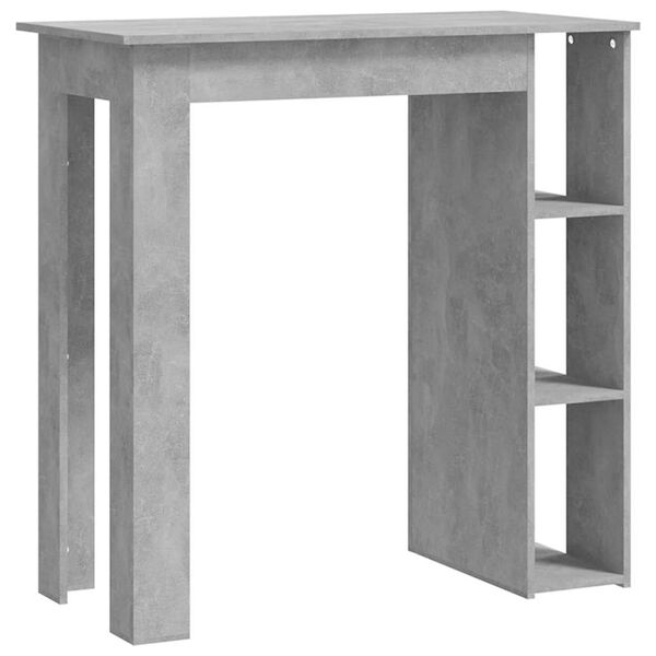 vidaXL Table de bar avec &eacute;tag&egrave;re Gris b&eacute;ton Bois d'ing&eacute;nierie