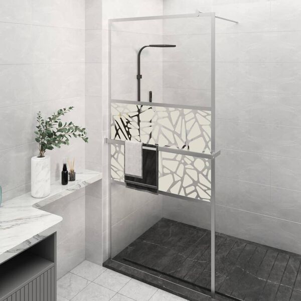 vidaXL Paroi de douche et &eacute;tag&egrave;re Chrome 80x195 cm Verre ESG&Aluminium