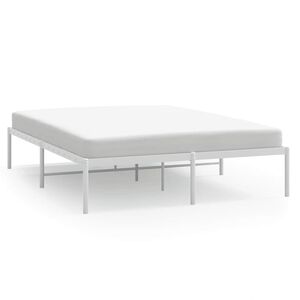 vidaXL Cadre de lit m&eacute;tal sans matelas blanc 150x200 cm