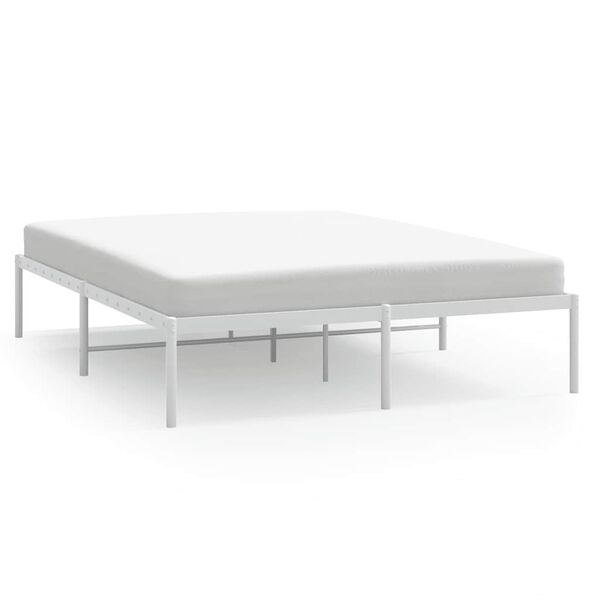 vidaXL Cadre de lit m&eacute;tal sans matelas blanc 150x200 cm