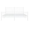 vidaXL Cadre de lit m&eacute;tal sans matelas et pied de lit blanc 193x203 cm