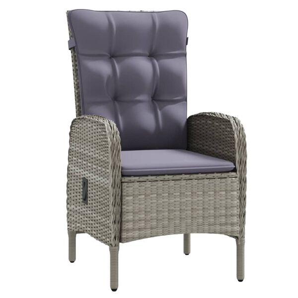 vidaXL Ensemble &agrave; manger de jardin et coussins 5pcs Gris/noir