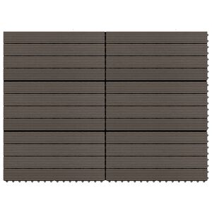 vidaXL Carreaux de terrasse 6 pcs WPC 60x30 cm 1,08 m² Marron foncé