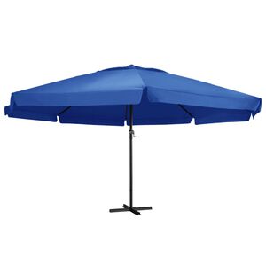 vidaXL Parasol de jardin avec m&acirc;t en aluminium 500 cm bleu azur&eacute;