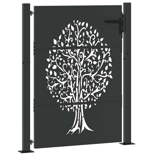 vidaXL Portail de jardin 100x150 cm en acier Corten avec motif arbre