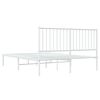 vidaXL Cadre de lit métal sans matelas et tête de lit blanc 135x190 cm