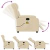 vidaXL Fauteuil de massage inclinable crème tissu