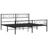 vidaXL Cadre de lit métal sans matelas avec pied de lit noir 193x203cm