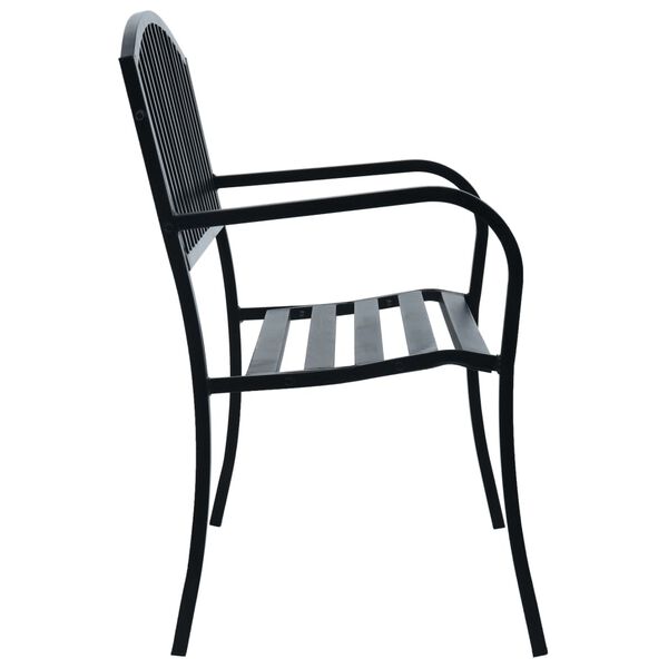 vidaXL Banc de jardin 125 cm Noir Acier