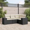 vidaXL Salon de jardin 4 pcs avec coussins noir r&eacute;sine tress&eacute;e