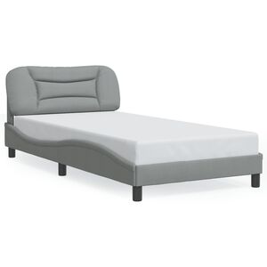 vidaXL Cadre de lit sans matelas Hvar gris clair 100x203 cm tissu