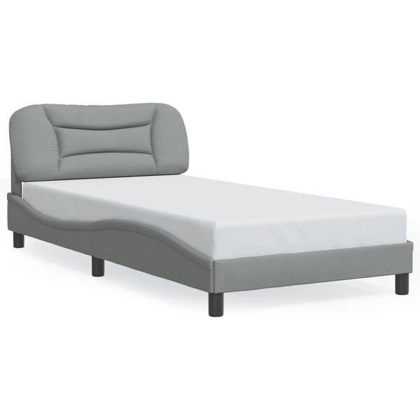 vidaXL Cadre de lit sans matelas Hvar gris clair 100x203 cm tissu
