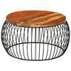 vidaXL Table basse &Oslash;68 cm Bois de r&eacute;cup&eacute;ration solide