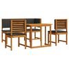 vidaXL Ensemble bistro de jardin 4 pcs Marron Bois d'Acacia Massif