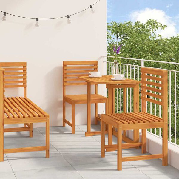 vidaXL Ensemble bistro de jardin 5 pcs Marron Bois d'Acacia Massif