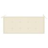 vidaXL Banc Batavia avec coussin cr&egrave;me 120 cm Bois de teck massif
