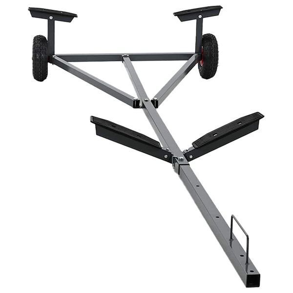 vidaXL Remorque de bateau Argent&eacute; 302 x 107 x 42 cm Acier