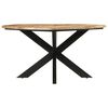 vidaXL Table à dîner Ø150x76 cm bois de manguier massif brut