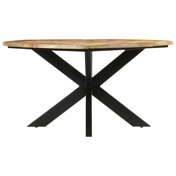 vidaXL Table à dîner Ø150x76 cm bois de manguier massif brut