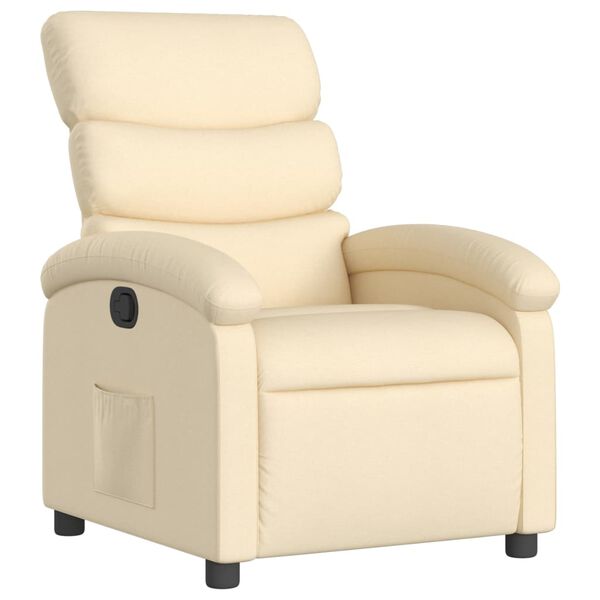 vidaXL Fauteuil inclinable cr&egrave;me tissu