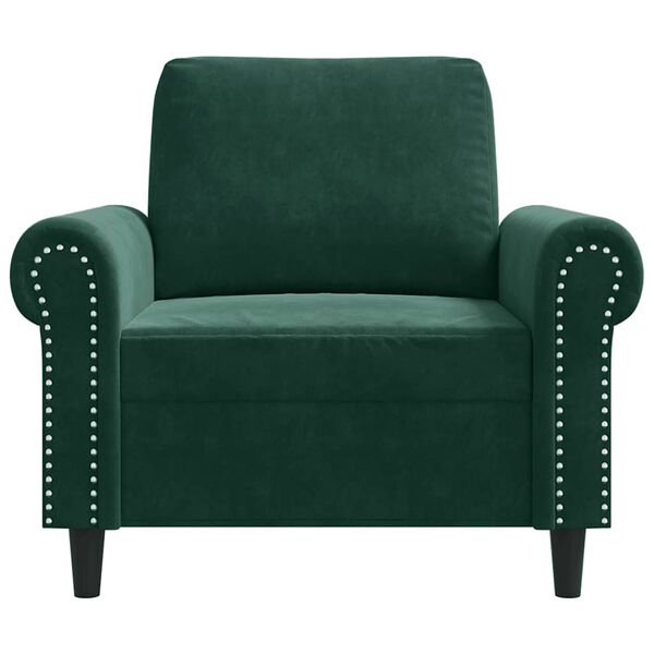 vidaXL Fauteuil Vert fonc&eacute; 60 cm Velours