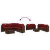 vidaXL Salon de jardin avec coussins 6 pcs marron r&eacute;sine tress&eacute;e