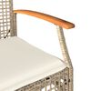 vidaXL Chaises de jardin coussins lot de 2 beige r&eacute;sine tress&eacute;e acacia