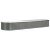 vidaXL Lit sur&eacute;lev&eacute; de jardin Acier galvanis&eacute; 296x80x36 cm gris