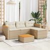 vidaXL Salon de jardin avec coussins 3 pcs beige r&eacute;sine tress&eacute;e