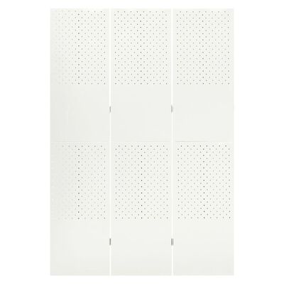 vidaXL Cloison de séparation 3 panneaux Blanc 120x180 cm Acier