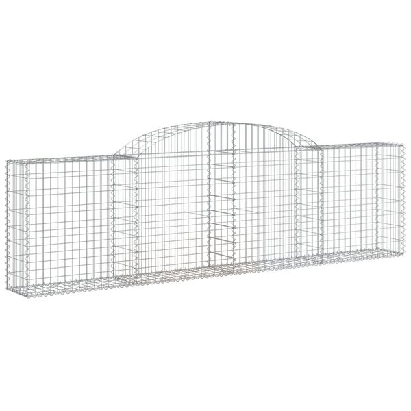 vidaXL Paniers &agrave; gabions arqu&eacute;s 2 pcs 300x30x80/100 cm fer galvanis&eacute;