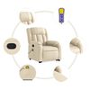 vidaXL Fauteuil inclinable de massage cr&egrave;me tissu
