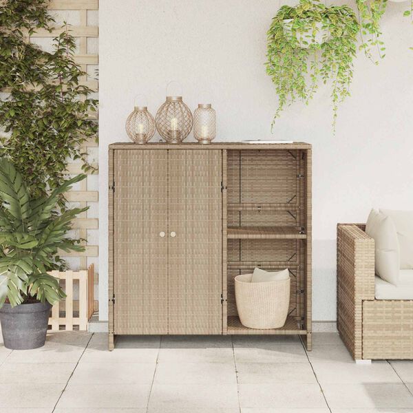 vidaXL Armoire de rangement avec &eacute;tag&egrave;re Beige 100 x 36 x 102 cm Rotin