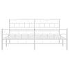 vidaXL Cadre de lit m&eacute;tal sans matelas et pied de lit blanc 183x213 cm
