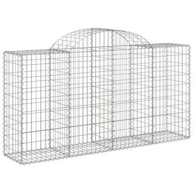 vidaXL Panier de gabions arqué 200x50x100/120 cm Fer galvanisé