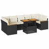 vidaXL Salon de jardin avec coussins 8 pcs noir r&eacute;sine tress&eacute;e acacia