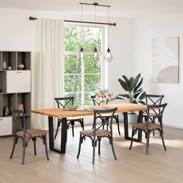 vidaXL Pieds de table à manger en V 2 pièces Noir 60 x (72-73,3) cm Acier