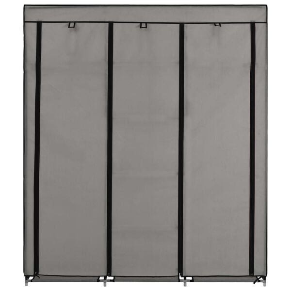 vidaXL Armoire avec compartiments et barres Gris 150x45x175 cm Tissu