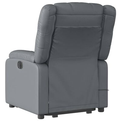 vidaXL Fauteuil inclinable de massage gris similicuir