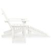 vidaXL Chaise de jardin Adirondack avec pouf et table Sapin Blanc