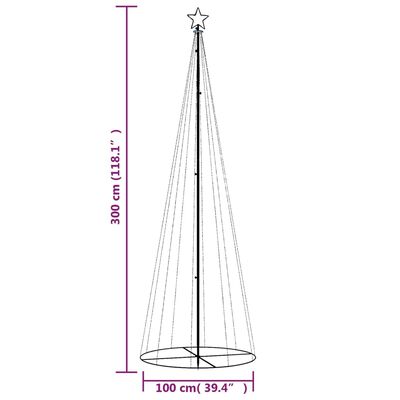 vidaXL Arbre de Noël cône 310 LED Bleues 100x300 cm