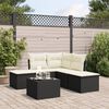 vidaXL Salon de jardin 6 pcs avec coussins noir r&eacute;sine tress&eacute;e
