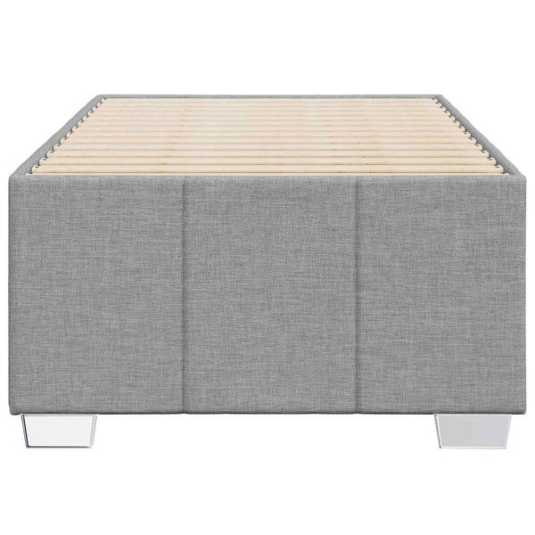 vidaXL Cadre de lit sans matelas gris clair double tissu