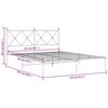vidaXL Cadre de lit m&eacute;tal sans matelas et t&ecirc;te de lit blanc 150x200 cm