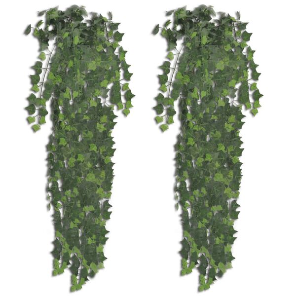 vidaXL Plantes artificielles 2 pcs Lierre Vert 90 cm