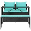 vidaXL Ensemble &agrave; manger de jardin avec coussins 3 pcs Noir