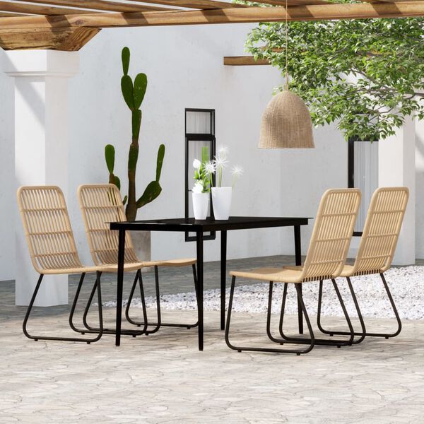 vidaXL Ensemble &agrave; manger de jardin 5 pcs Ch&ecirc;ne