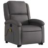 vidaXL Fauteuil inclinable de massage gris cuir véritable